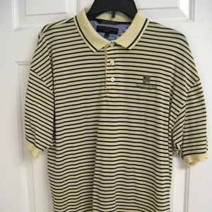 Tommy Hilfiger Yellow Navy Stripe Golf Polo Medium